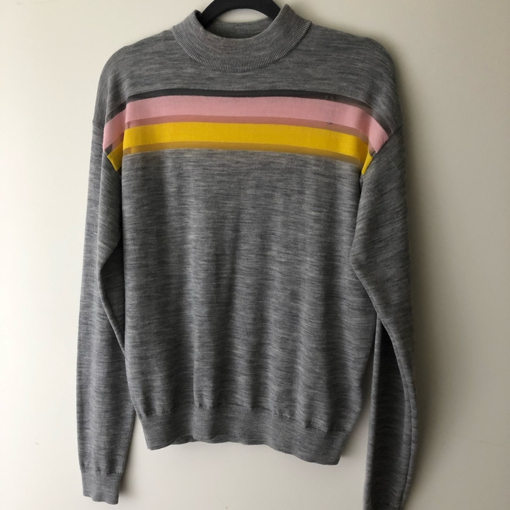 & other stories grey rainbow stripe sweater